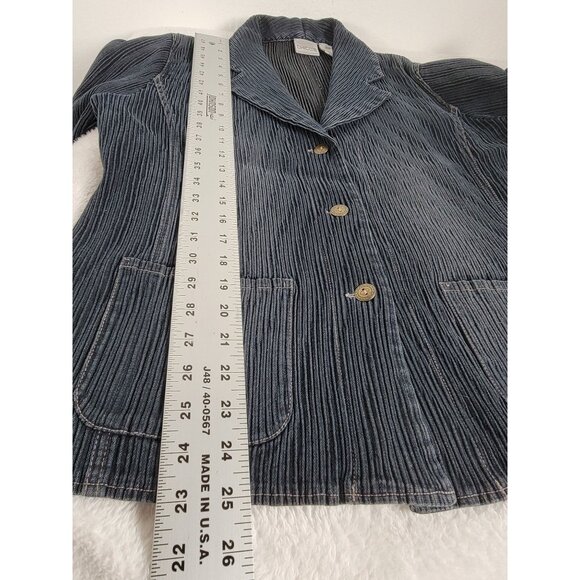 Chico's Womens Textured Gray Blaze Jacket Size 2 Notch Collar Pockets - Picture 7 of 7